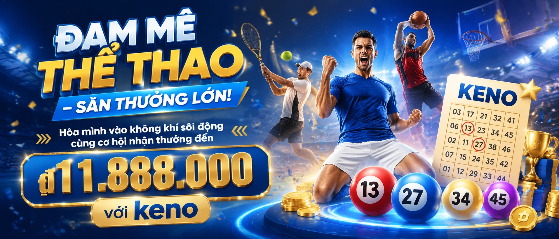 Không gian thể thao và sportsbook trên keno.com.vc
